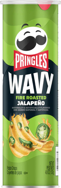 PRINGLES WAVY FIRE ROASTED JALAPENO CRISPS