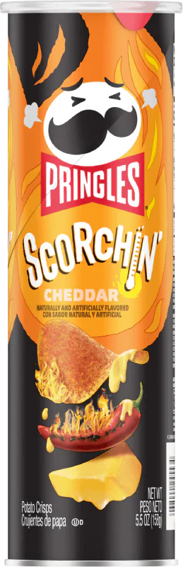 PRINGLES SCORCHIN' CHEDDAR CRISPS