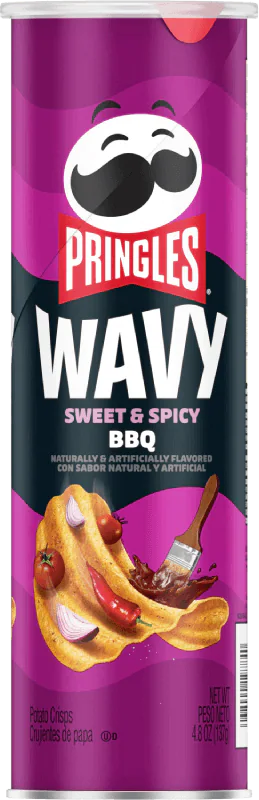 PRINGLES WAVY SWEET & SPICY BBQ CRISPS